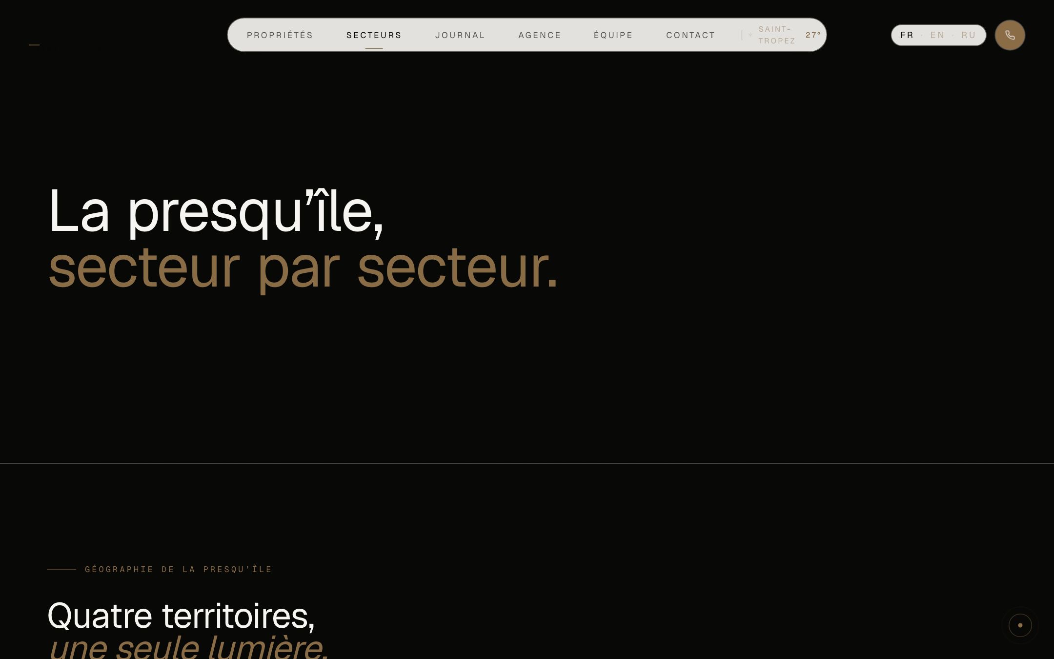 Connaissance de la presqu'île
